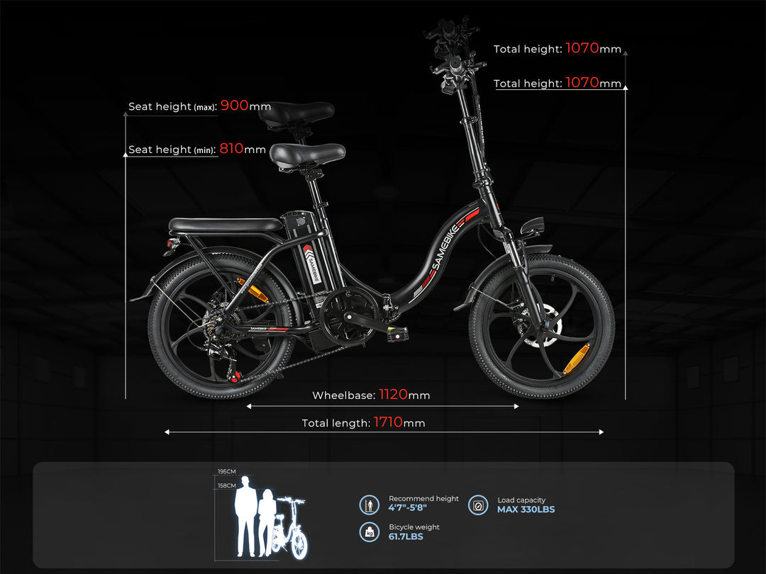 SAMEBIKE CY20 elektriskais velosipēds 350W 12Ah